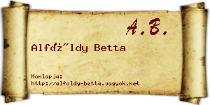 Alföldy Betta névjegykártya